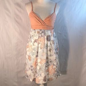 “To the Max” XS Cotton Empire-Waist Dress with Floral Print and Spaghetti Straps